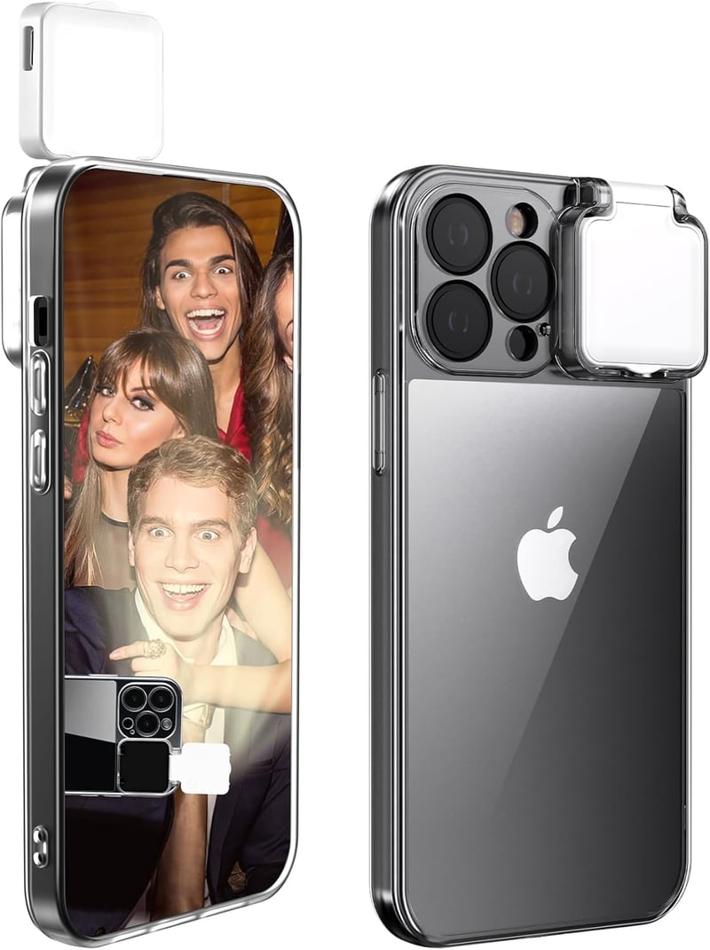 LED Light-Up Selfie Case for iPhone 16 Pro Max - Clear Illuminator