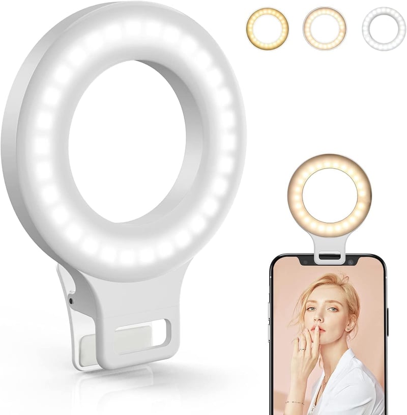 Rechargeable 60 LED Clip-On Ring Light for Phones & Laptops