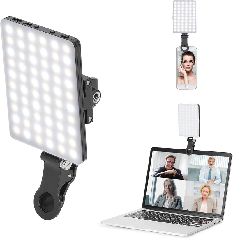 Rechargeable Clip-On LED Video Conference Light with 3 Modes