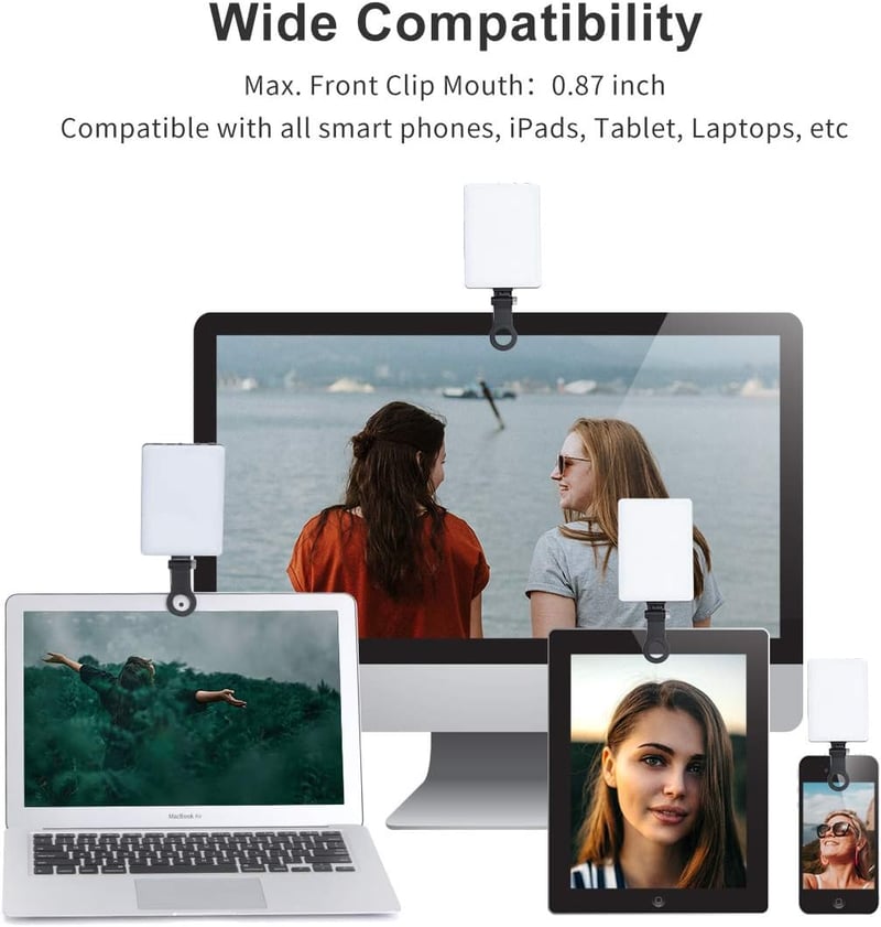 Rechargeable Clip-On LED Video Conference Light with 3 Modes