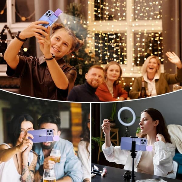 LED Selfie Light Case for iPhone 13 Pro Max - Purple