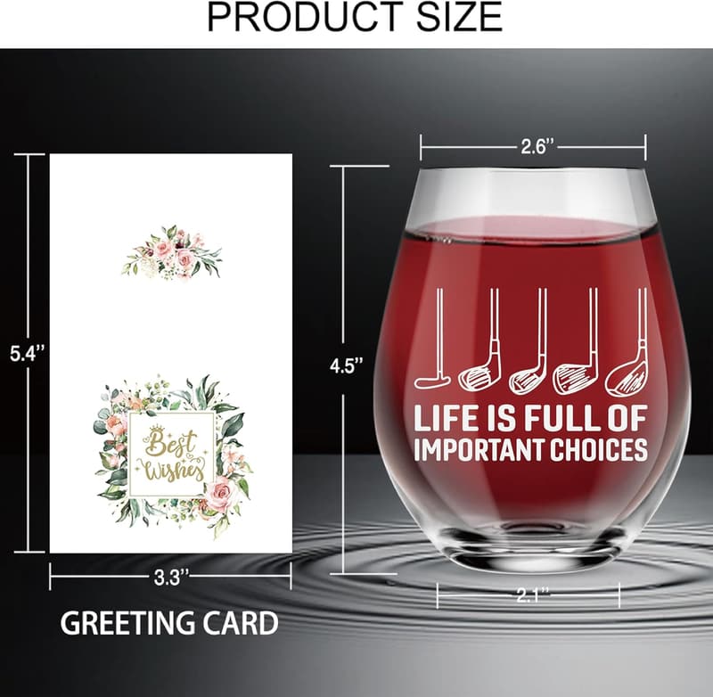 Funny Wine Glass Gift Box for Golf Lovers - Perfect for Christmas, Birthdays, Retirement