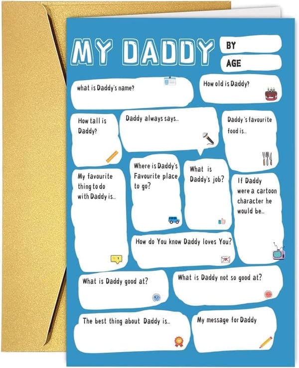 Funny DIY Father's Day Card for Dad from Kids