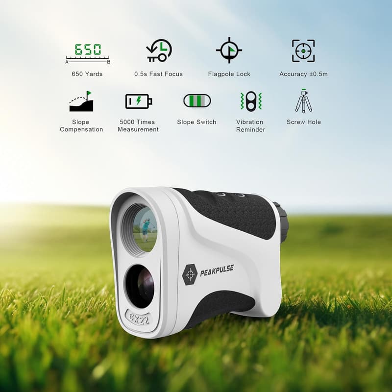 Golf Rangefinder - 650 Yards, 6X Magnification, Accurate Distance Measurement