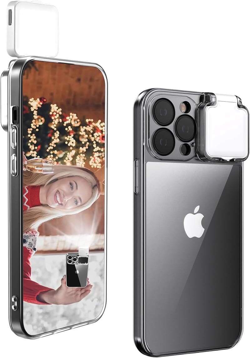 iPhone 16 Pro Max Case with LED Selfie Light for Women