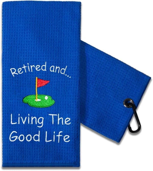 Funny Golf Towel for Dad - Embroidered Retirement Gift