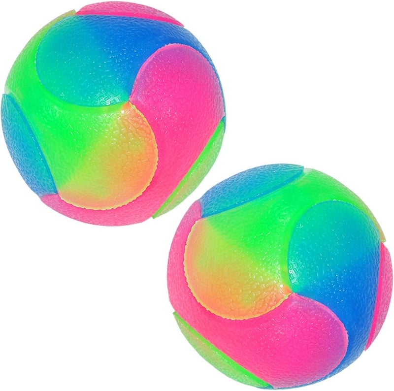 LED Glow-in-the-Dark Dog Balls - 2-Pack Pet Toys