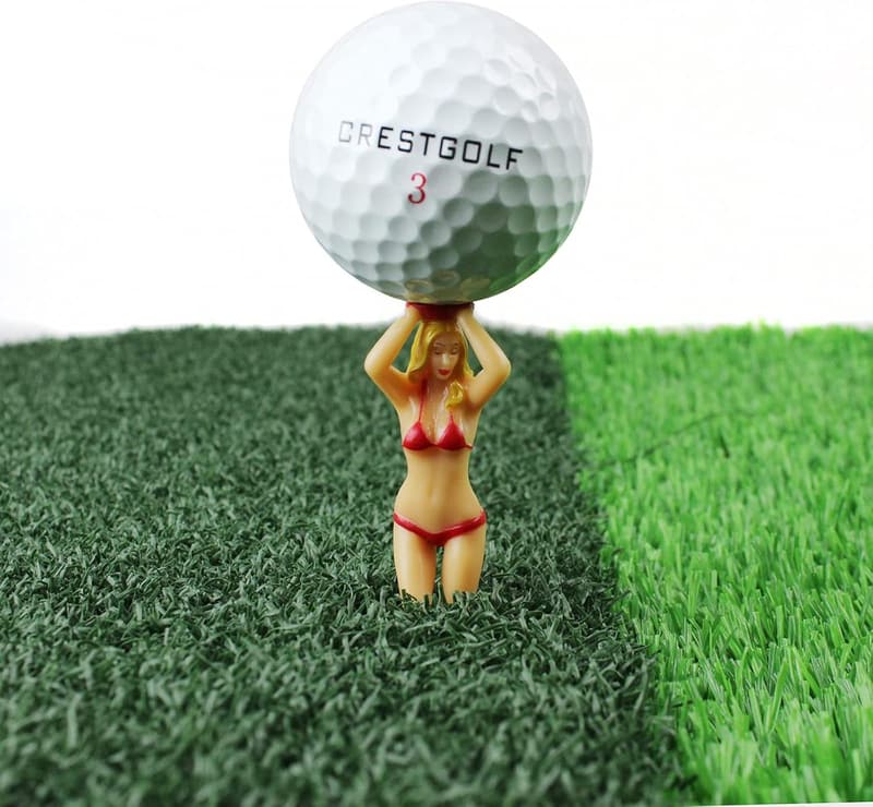 Golf Practice Tees - 3 Inch Novelty Gift Set for Golfer (6 Pcs)