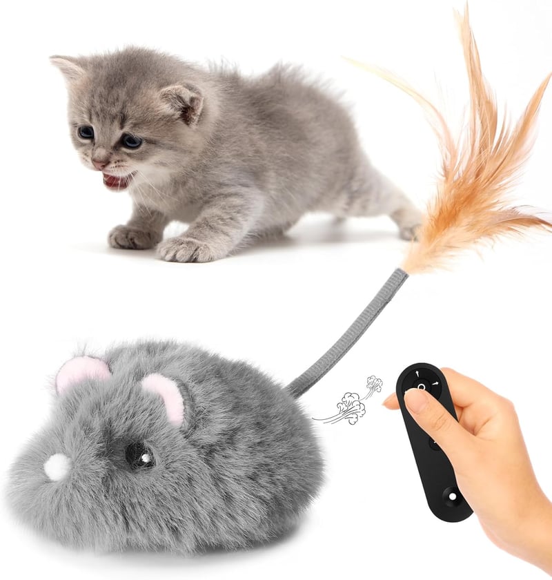 Interactive Rechargeable Cat Mouse Toy with 3-Speed Control