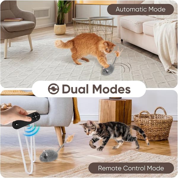 Interactive Rechargeable Cat Mouse Toy with 3-Speed Control