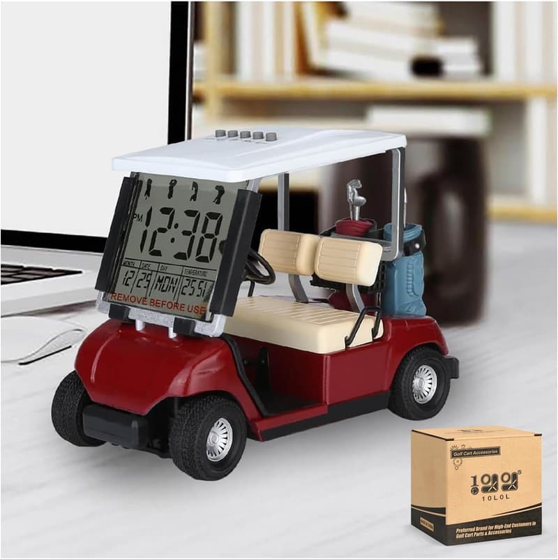 Golf Cart Alarm Clock with LCD Display - Perfect Gift for Golf Fans