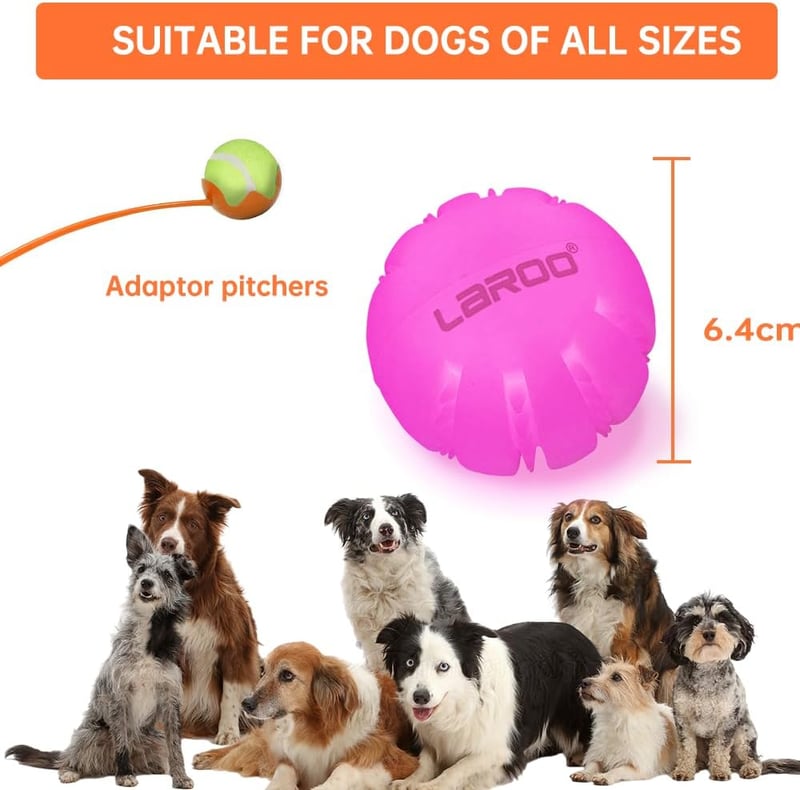 Rechargeable LED Dog Ball for Small to Large Pets (Rose)