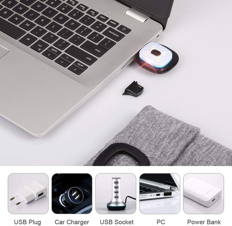USB Rechargeable LED Beanie for Men - Winter Gift Cap
