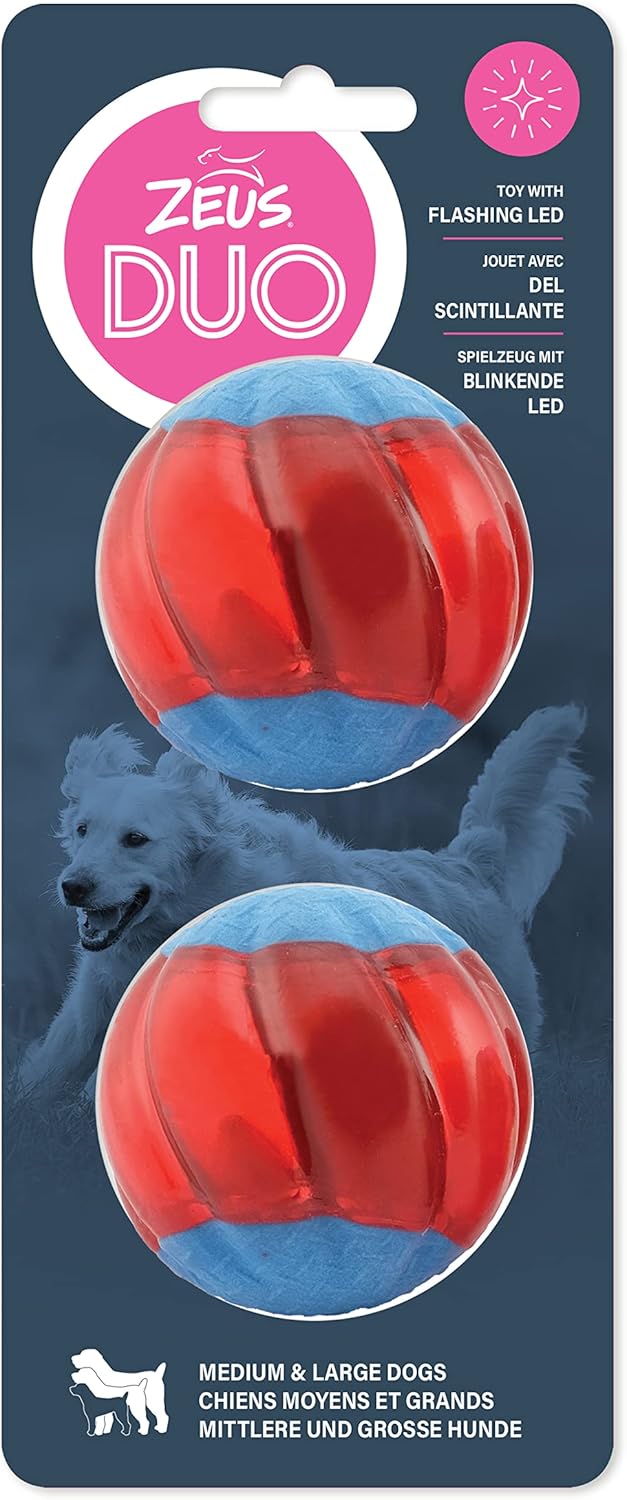 Large Interactive LED Dog Toys - ZEUS Duo Balls