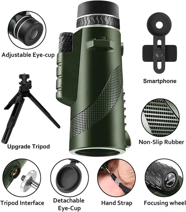High-Powered 80x100 Monocular for Hunting & Wildlife Watching