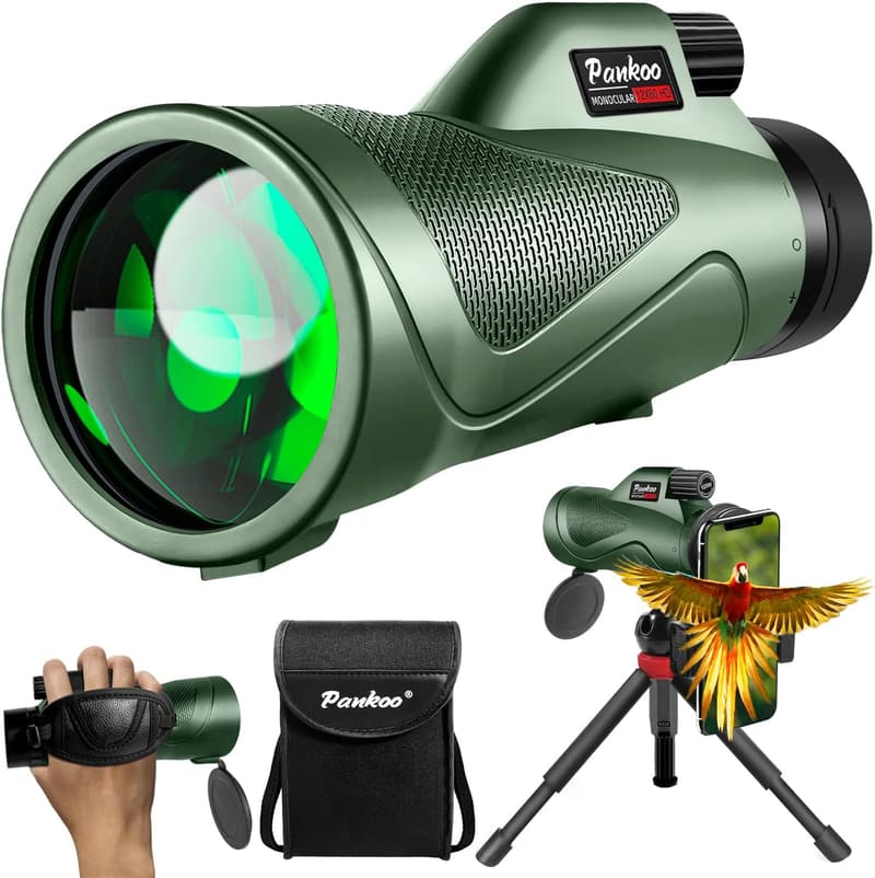 High-Powered 12x60 Monocular with Smartphone Adapter & Tripod