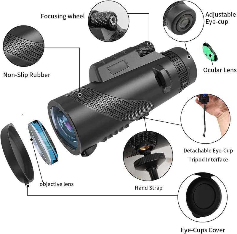 High-Powered 10x42 Waterproof Monocular for Bird Watching