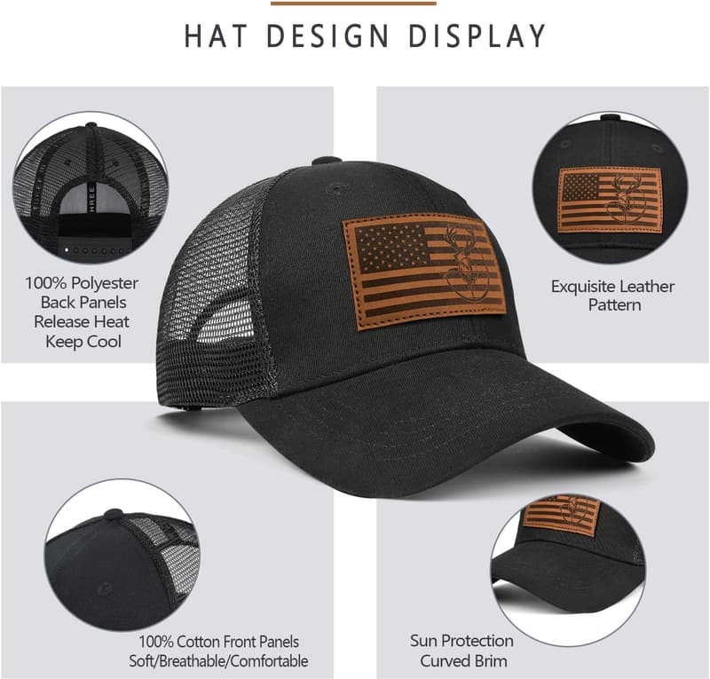 Father's Day Leather Trucker Hat for Dad or Grandpa