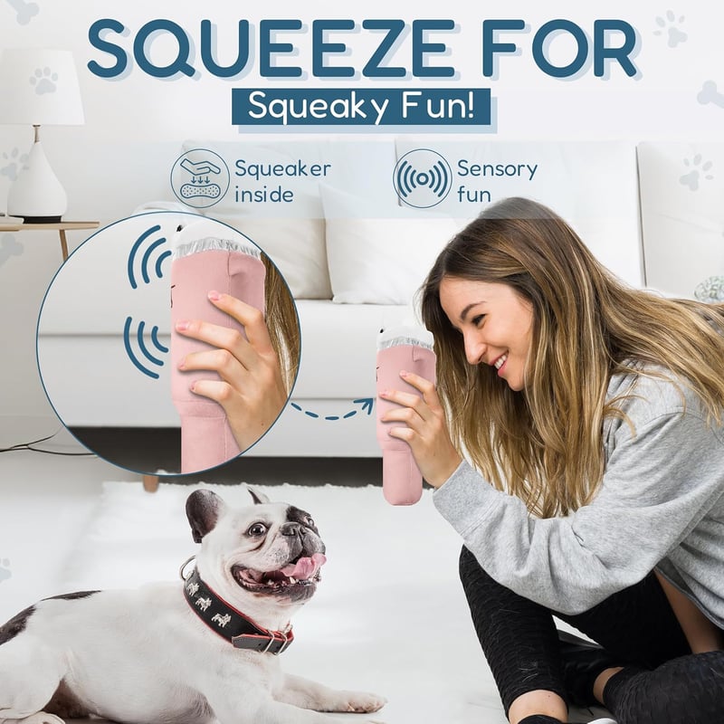 Cute Plush Squeaky Pup Cup Tumbler Toy for Dogs
