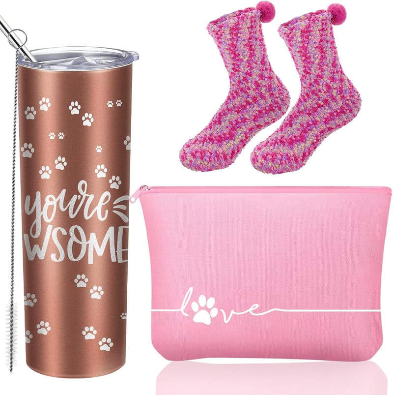 Veterinarian Week Gifts Set: Tumbler, Socks & Makeup Bag