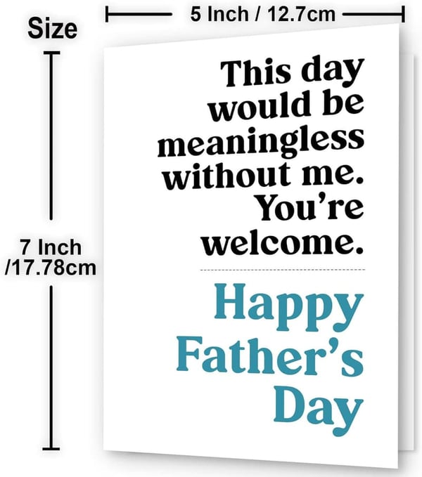 Father's Day Card for Dad | 7x5 Funny Greeting Card