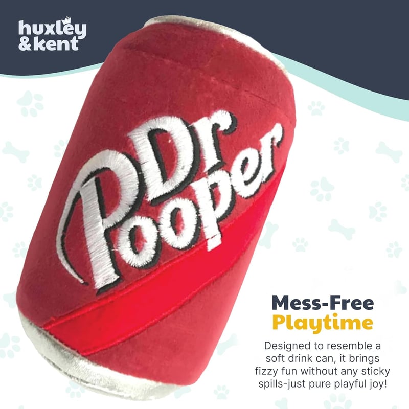 Funny Plush Dog Toy with Squeaker - Dr. Pooper (Small)