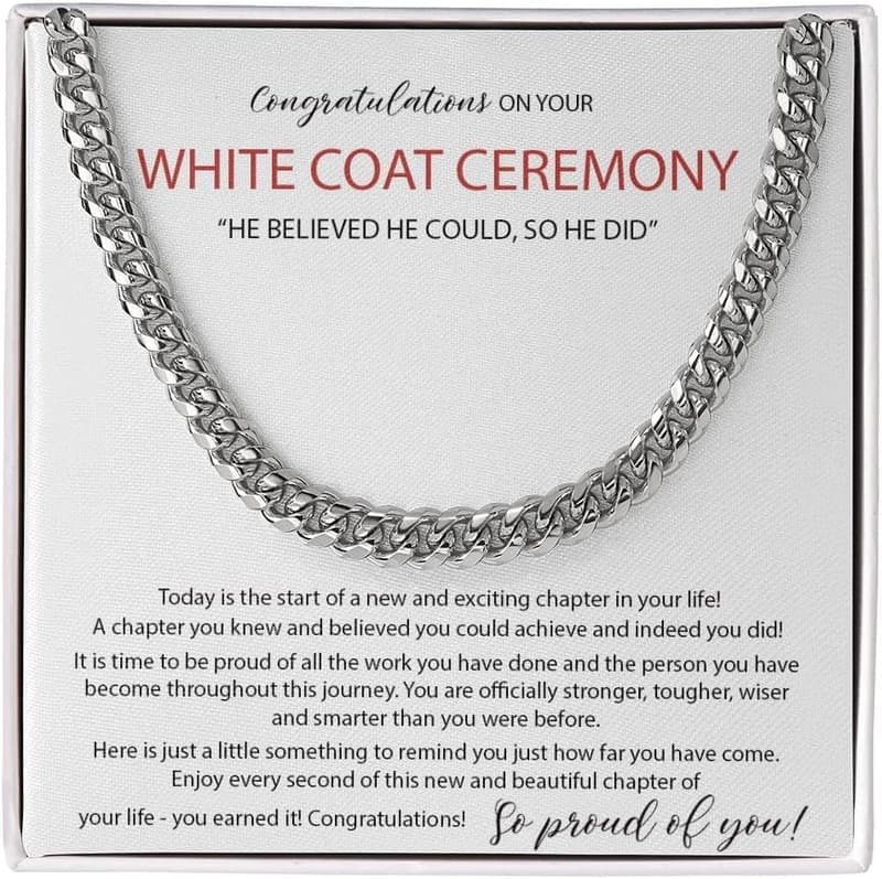 White Coat Ceremony Necklace for Medical Students and New Doctors