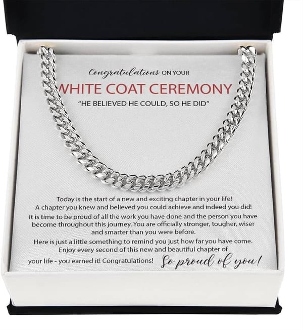 White Coat Ceremony Necklace for Medical Students and New Doctors