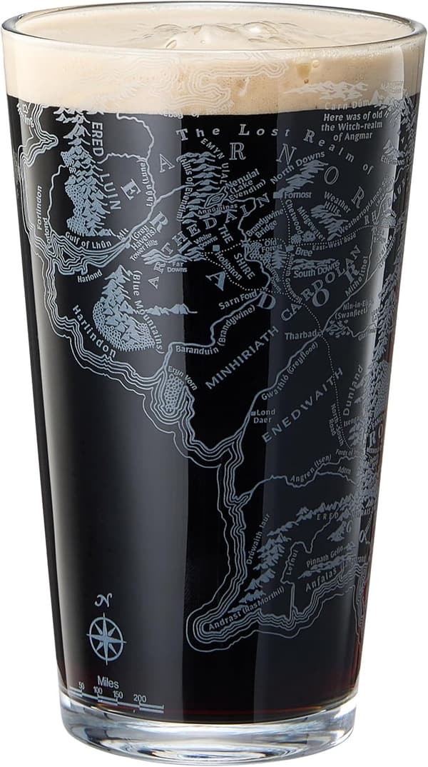 Middle-Earth Map Beer Glass - 15 oz Fantasy Gift for Fans