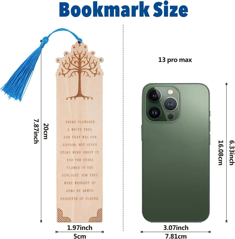 Lord of the Rings Themed Bookmarks Set with Silk Tassel