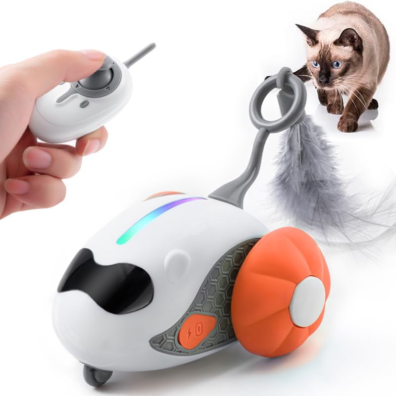 Upgraded Interactive Cat Toys with Remote Control - Orange