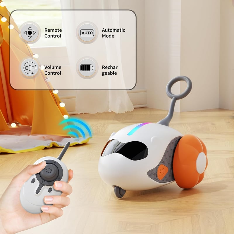 Upgraded Interactive Cat Toys with Remote Control - Orange