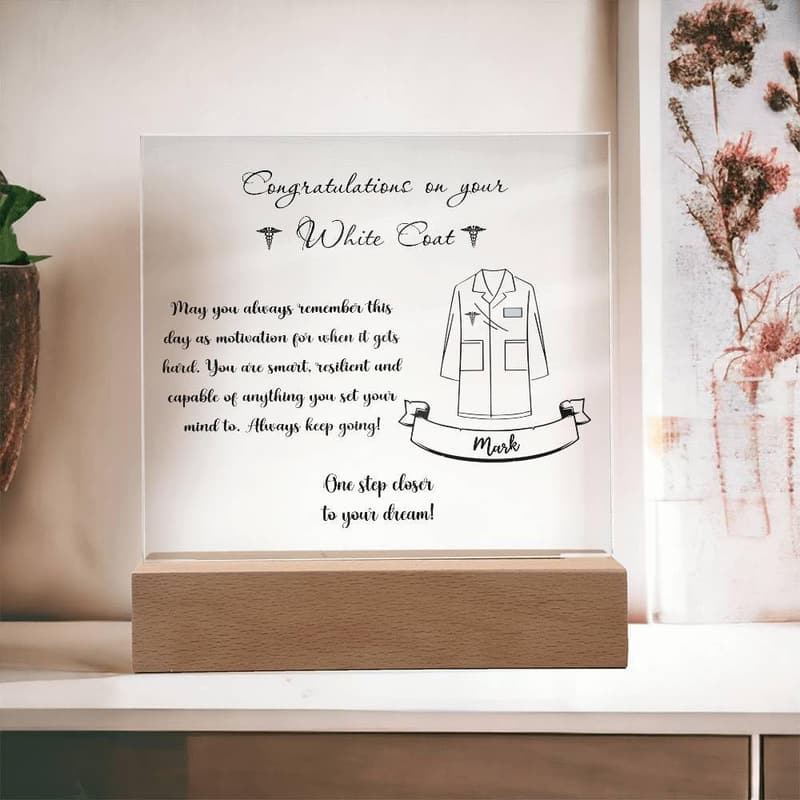 White Coat Ceremony Personalized Plaque for New Doctors