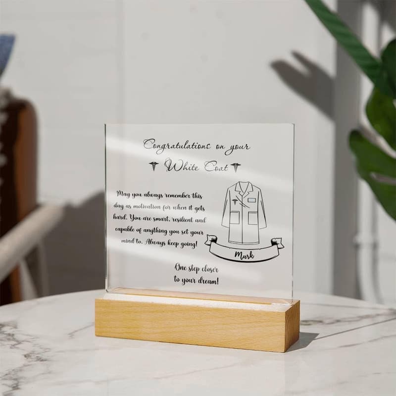 White Coat Ceremony Personalized Plaque for New Doctors
