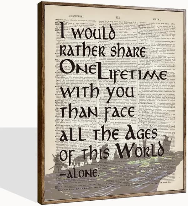 LOTR Arwen Quote Canvas Wall Art Decor