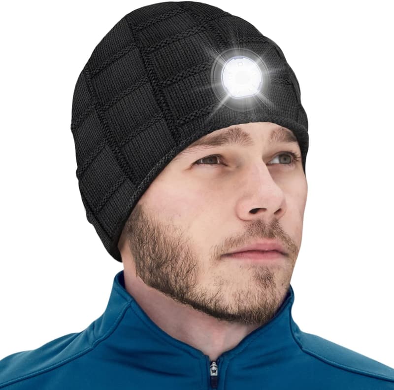 LED Beanie Hat for Men & Women - Christmas Stocking Stuffer