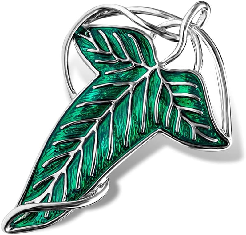 Elven Green Leaf Enamel Brooch for Cosplay and Outfits