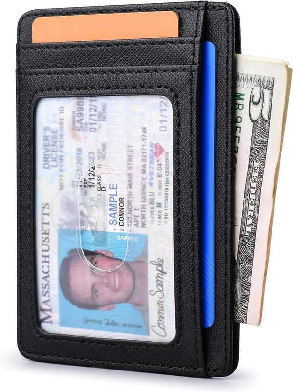 Slim RFID-Blocking Leather Wallet for Men and Women