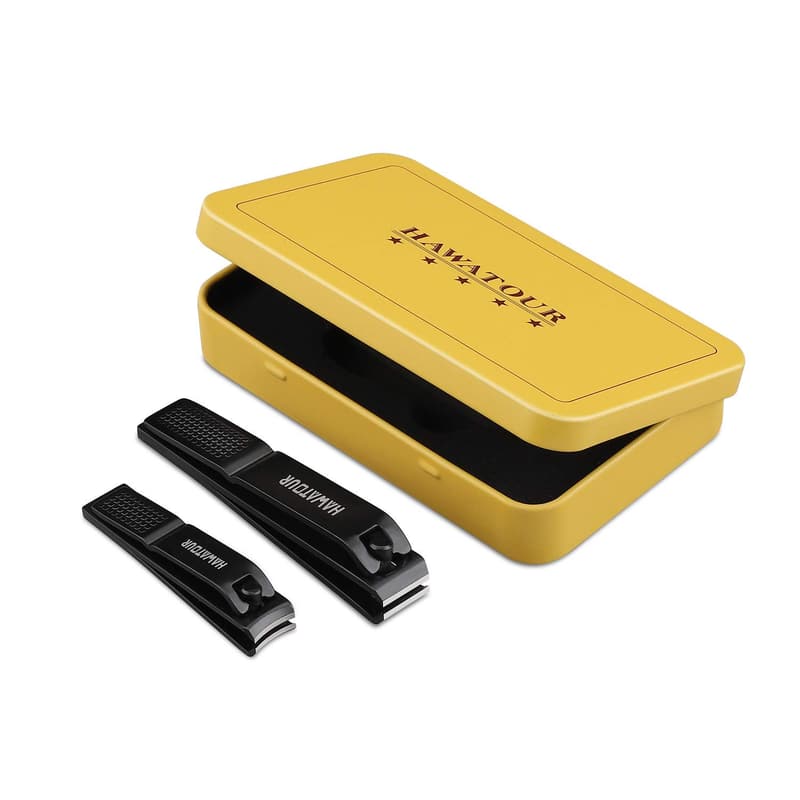 Ultra Sharp Nail Clippers Set with Tin Case - Black