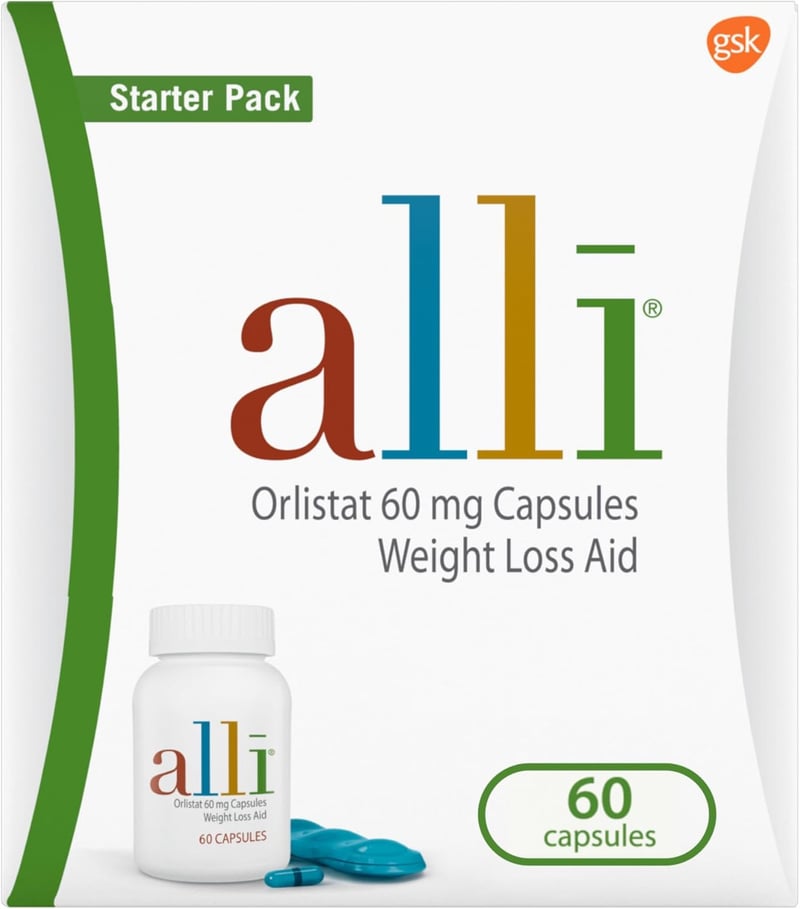 Alli Diet Orlistat 60mg Weight Loss Supplement, 60 Capsules