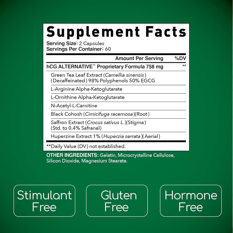 hCG Alternative Weight Loss Pills - 30-Day Supply for Men & Women