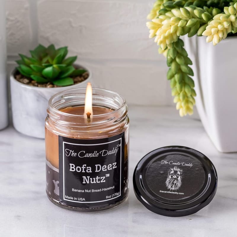 Funny Banana Nut Bread & Hazelnut Vanilla Scented Candle - 6 オズ