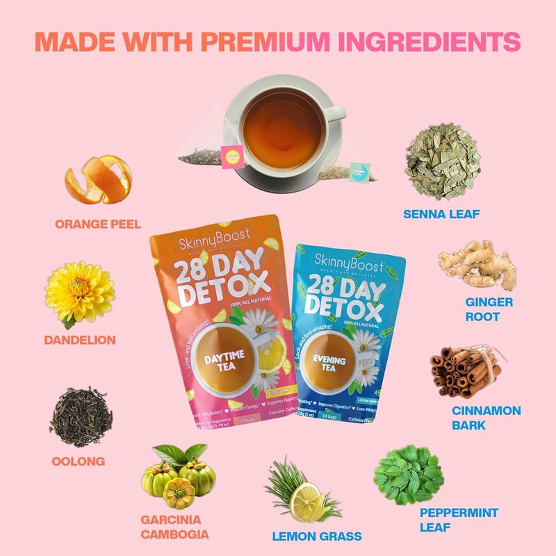 28-Day Detox Tea Kit - Natural Green Tea & Herbal Blend