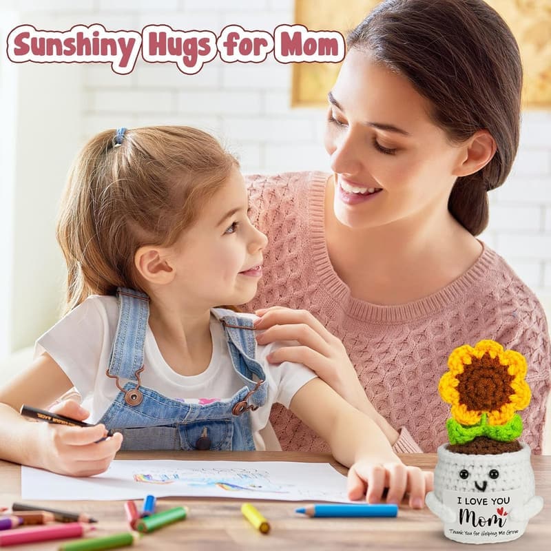 Handmade Cute Crochet Sunflower for Mother's Day Gift