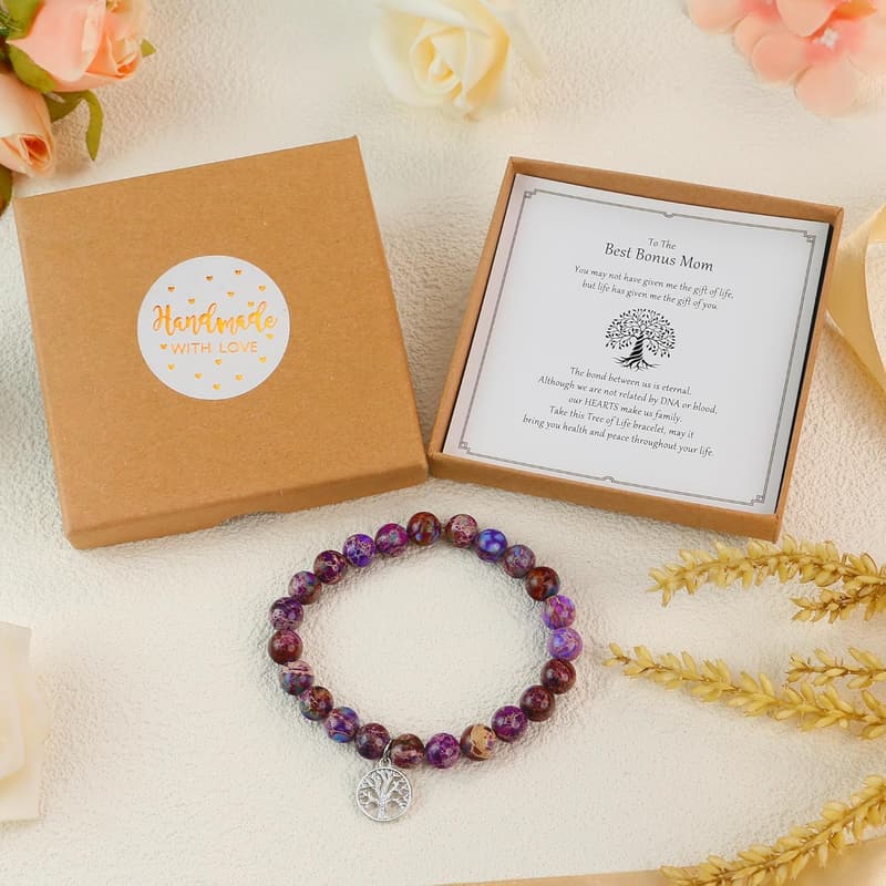 Tree of Life Bracelet for Bonus Mom's Birthday or Mother's Day