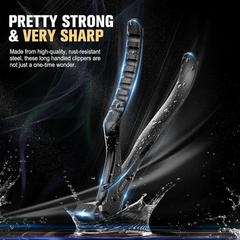 Ergonomic Nail Clippers for Seniors with Angled Head and Catcher