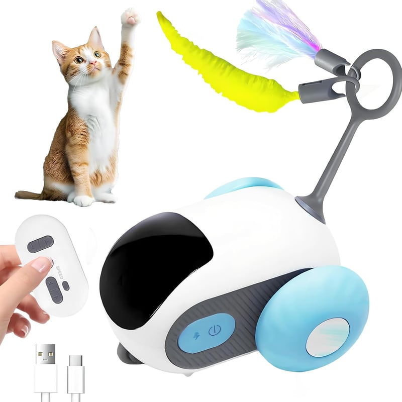 Interactive Remote Control Mouse Toy for Indoor Cats, USB Rechargeable