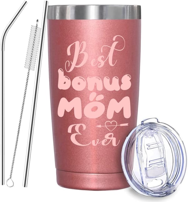 Bonus Mom Mother's Day 20 oz Stainless Steel Travel Tumbler