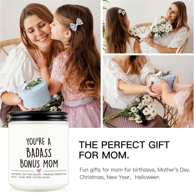 Badass Candle Gift for Stepmom on Mother's Day