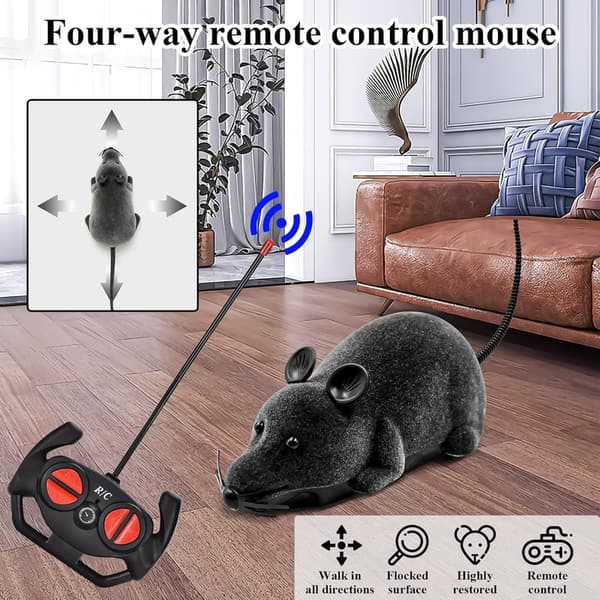 Interactive RC Rat Toy for Cats - Remote Control Pet Prank Gift